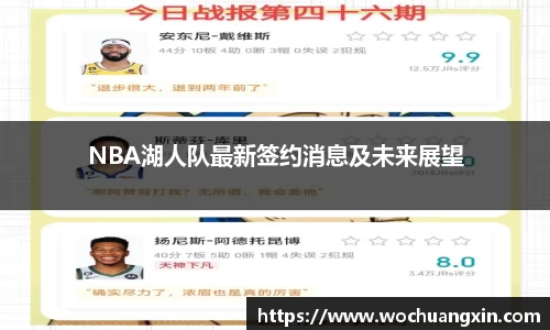 NBA湖人队最新签约消息及未来展望